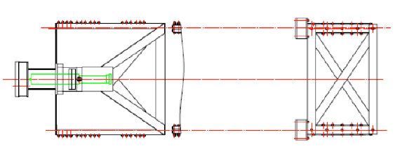 Sliding friction hydraulic buffer stop small frame